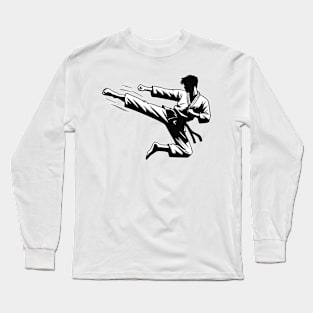 Jump kick roundhouse kick, Dollyo Chagi design Long Sleeve T-Shirt